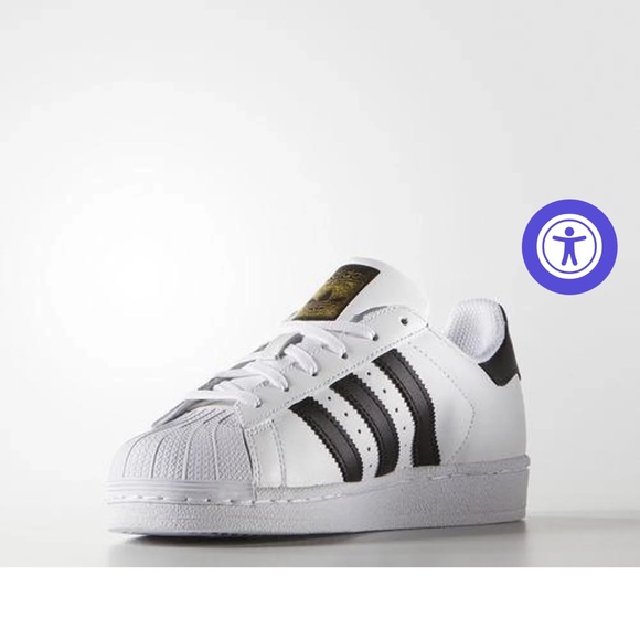 Adidas Kid's Originals Superstar Shoes - White / Black / Gold - Picture 2 of 6